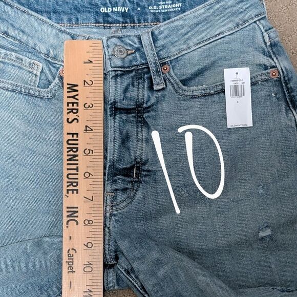 NWT Old Navy O.G. Straight high-rise jeans women's 4 curvy button-fly Myrtle - Picture 7 of 11